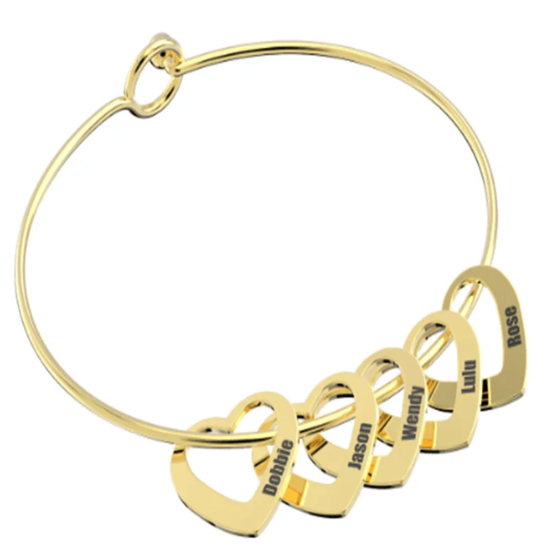 Custom Heart Name Bracelet