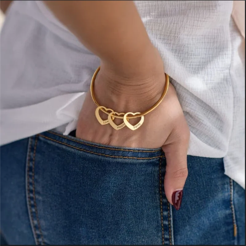 Custom Heart Name Bracelet