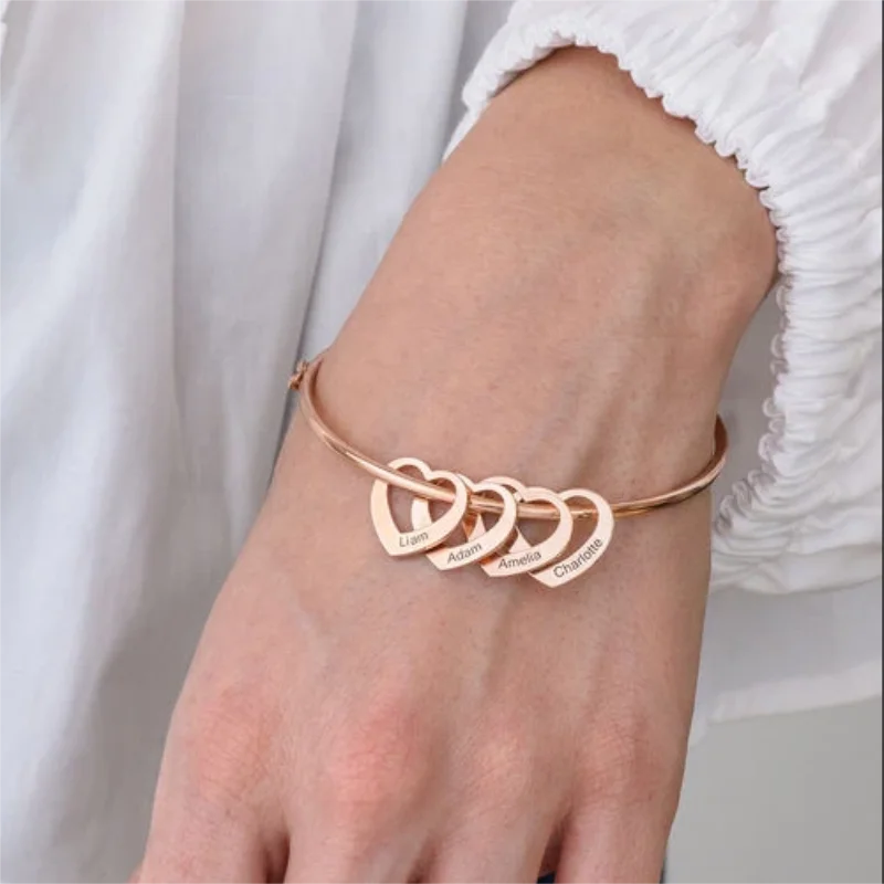 Custom Heart Name Bracelet