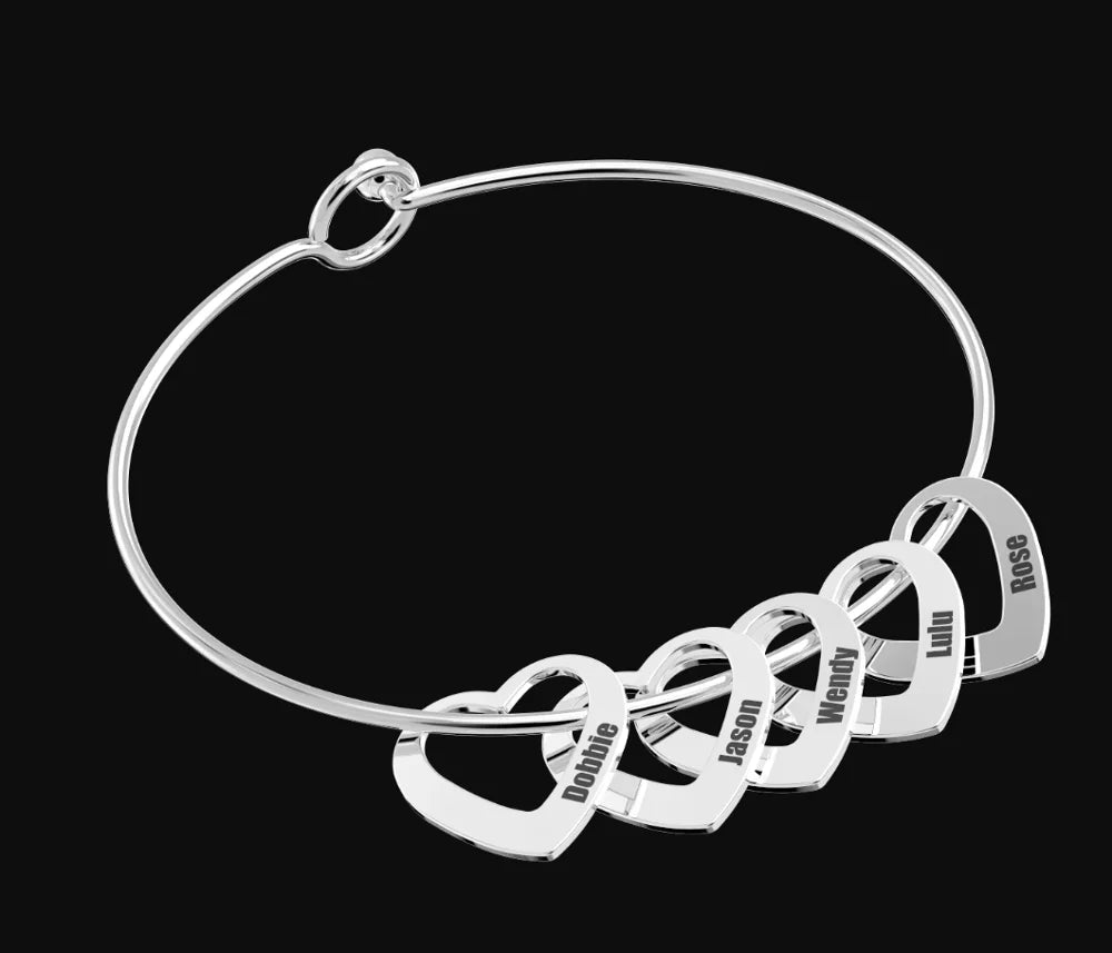 Custom Heart Name Bracelet