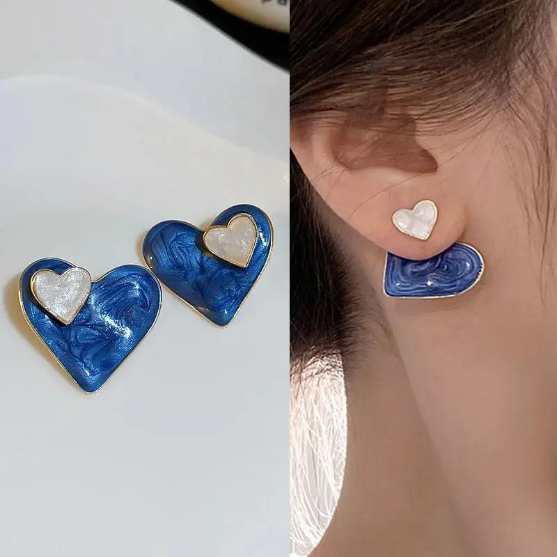 Korean Crystal Heart Earrings