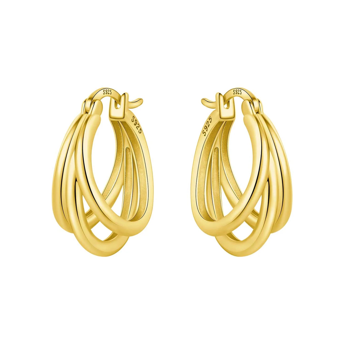 925 Sterling Silver Multi-Layer Hoop Earrings – Fine Jewelry for Women