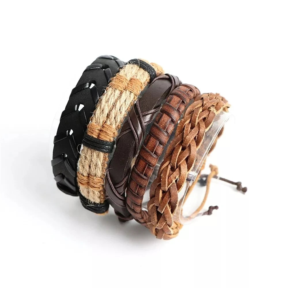 Tribal Leather Bracelet Set