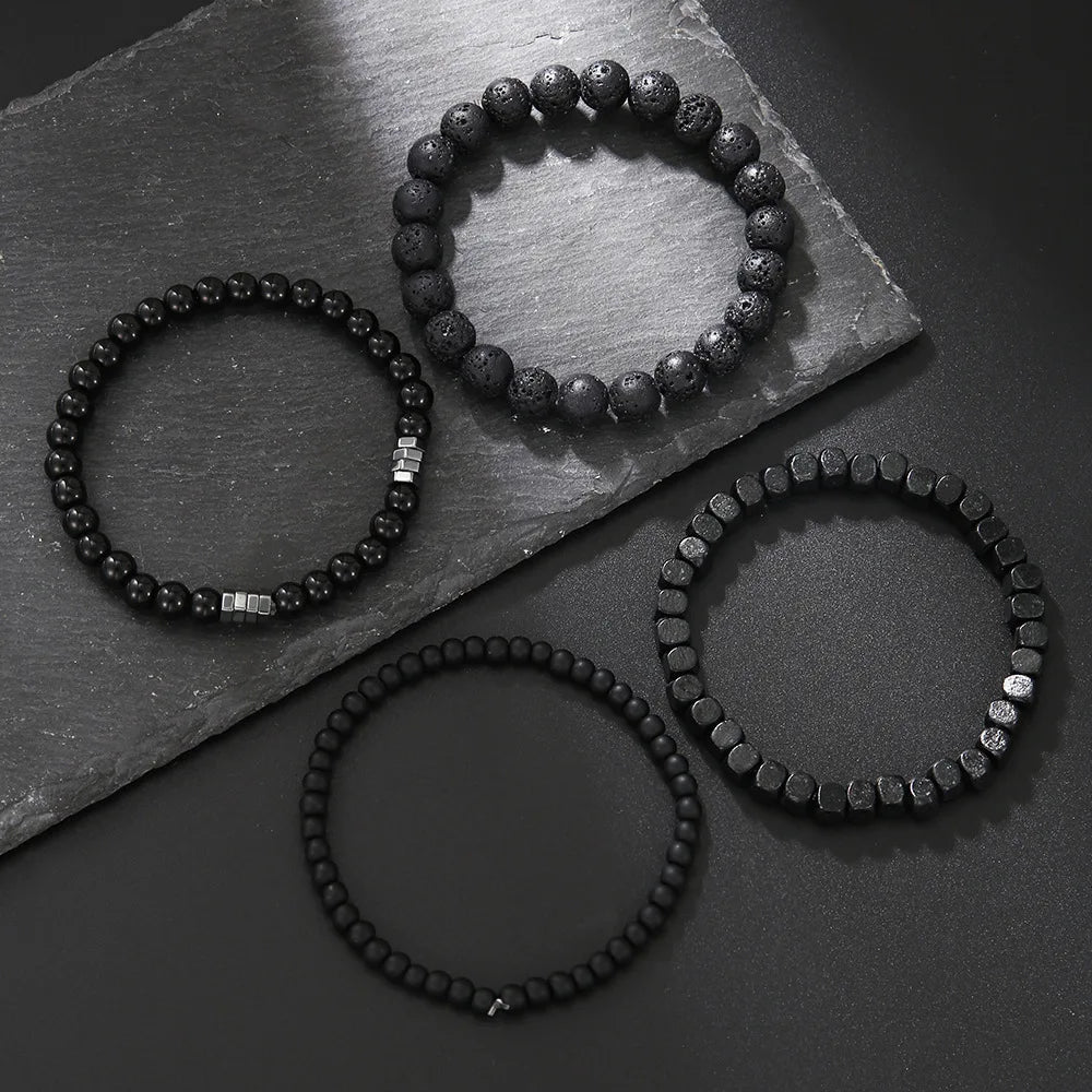 Volcanic Stone Men’s Bracelet Set
