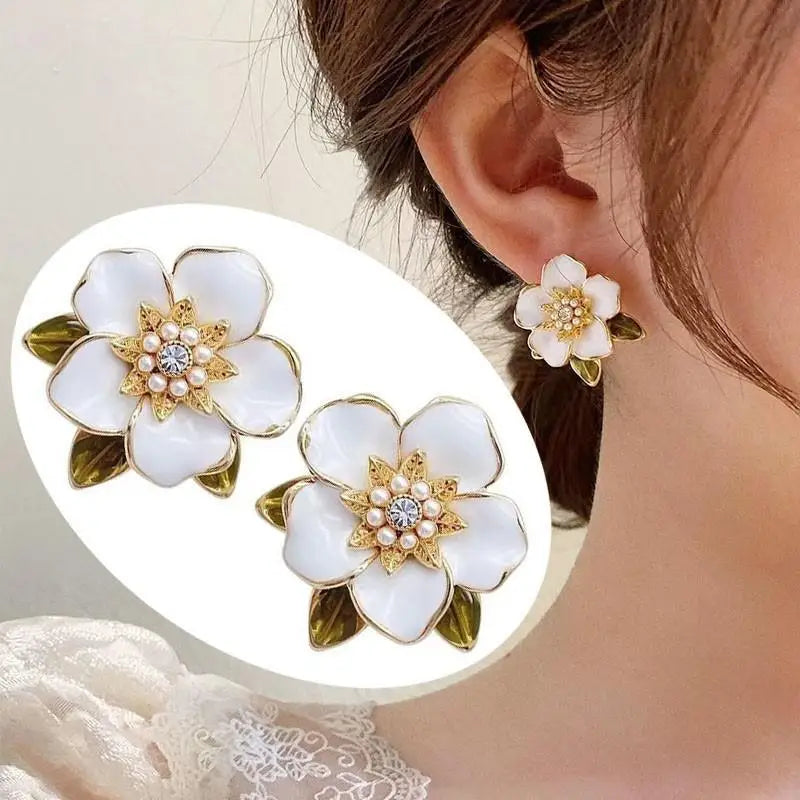 Korean Crystal Heart Earrings