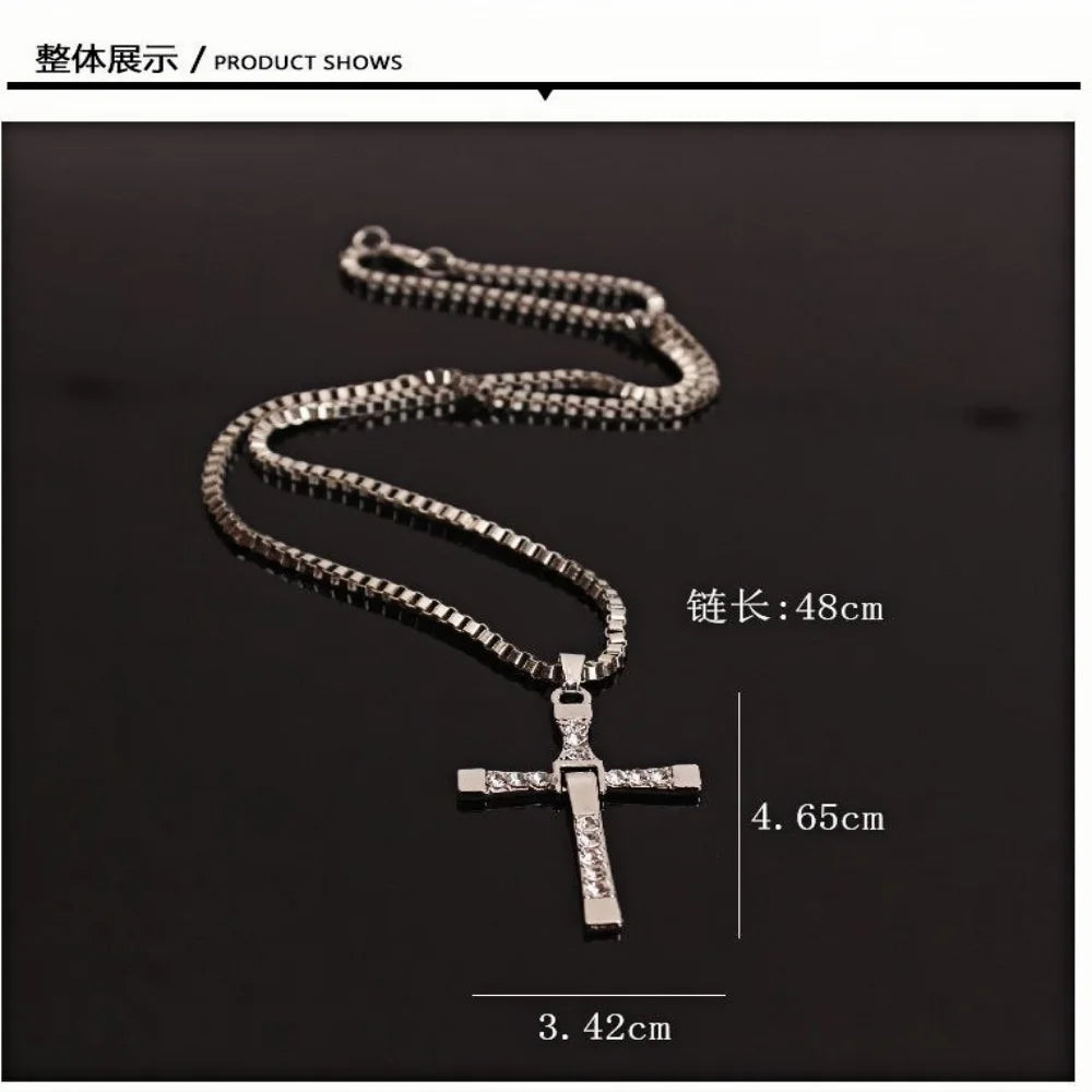 Crystal Jesus Cross Necklace