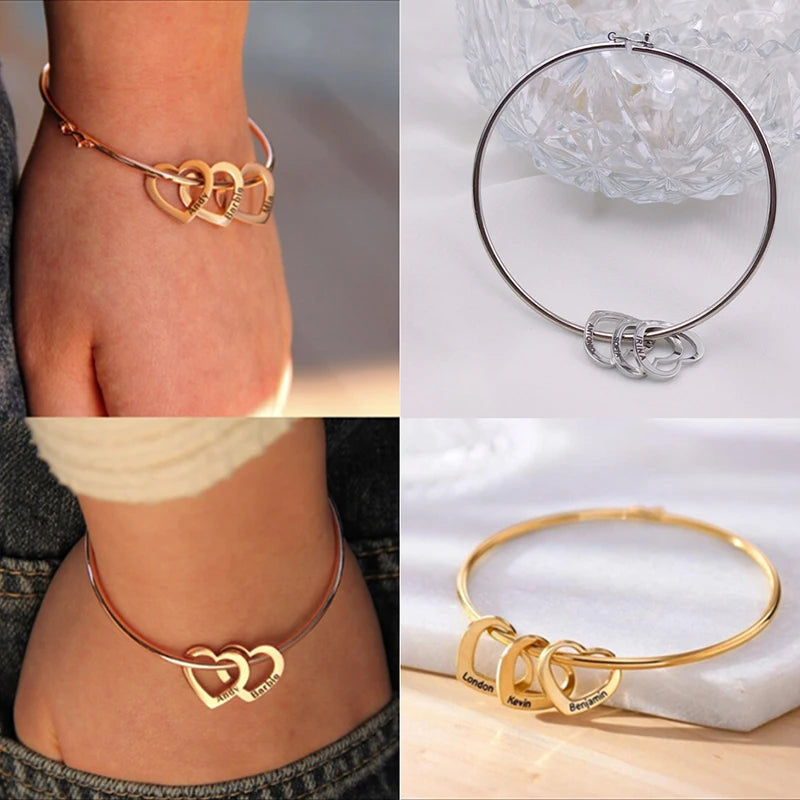 Personalized Heart Name Bracelet