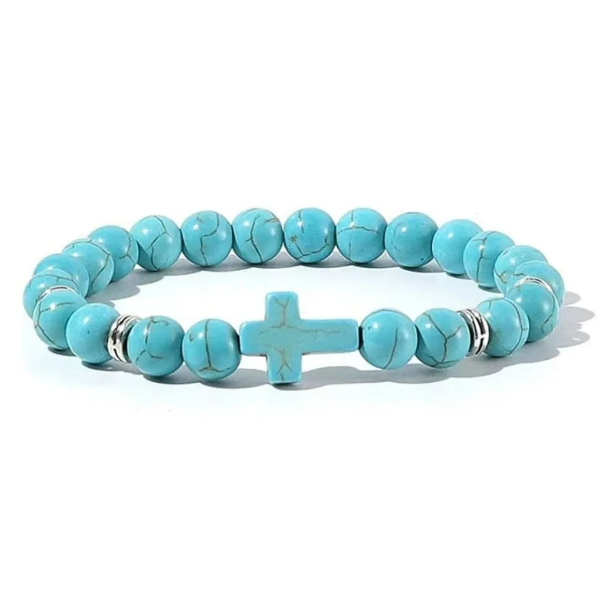 Natural Stone Cross Bracelet