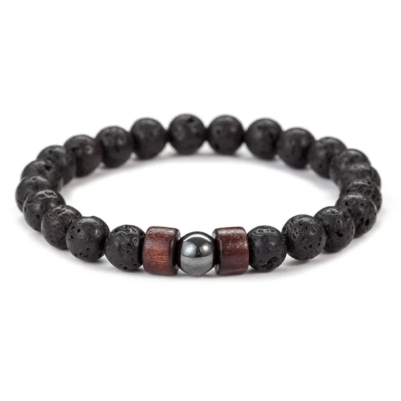 Lava Stone Buddha Bracelet