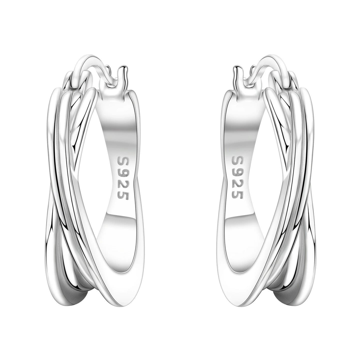 925 Sterling Silver Multi-Layer Hoop Earrings – Fine Jewelry for Women