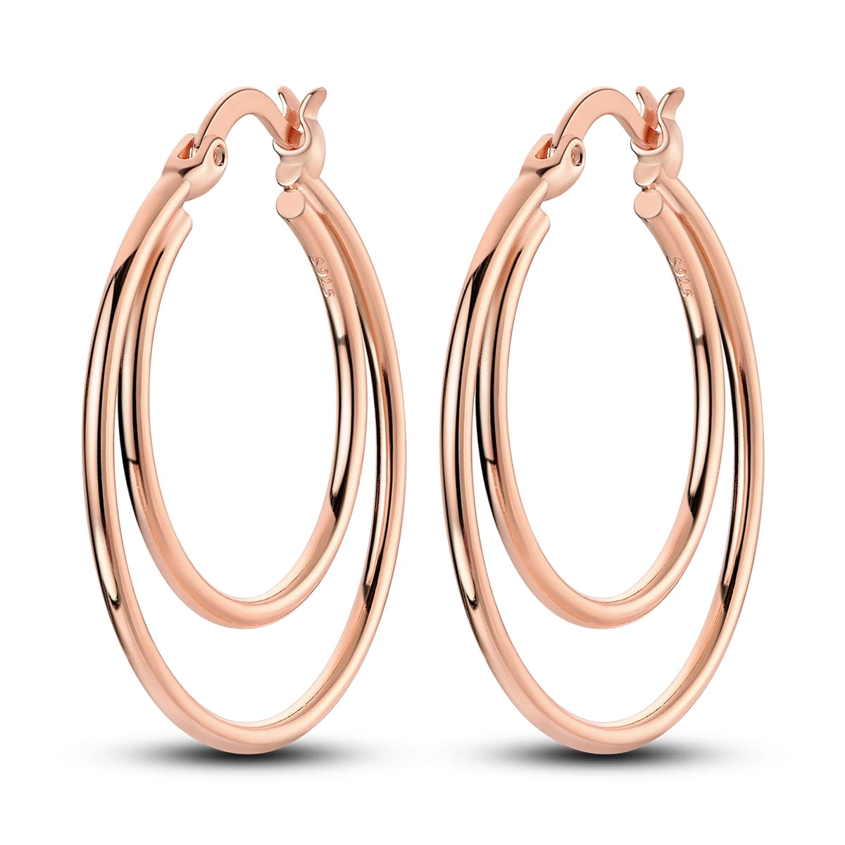 925 Sterling Silver Multi-Layer Hoop Earrings – Fine Jewelry for Women