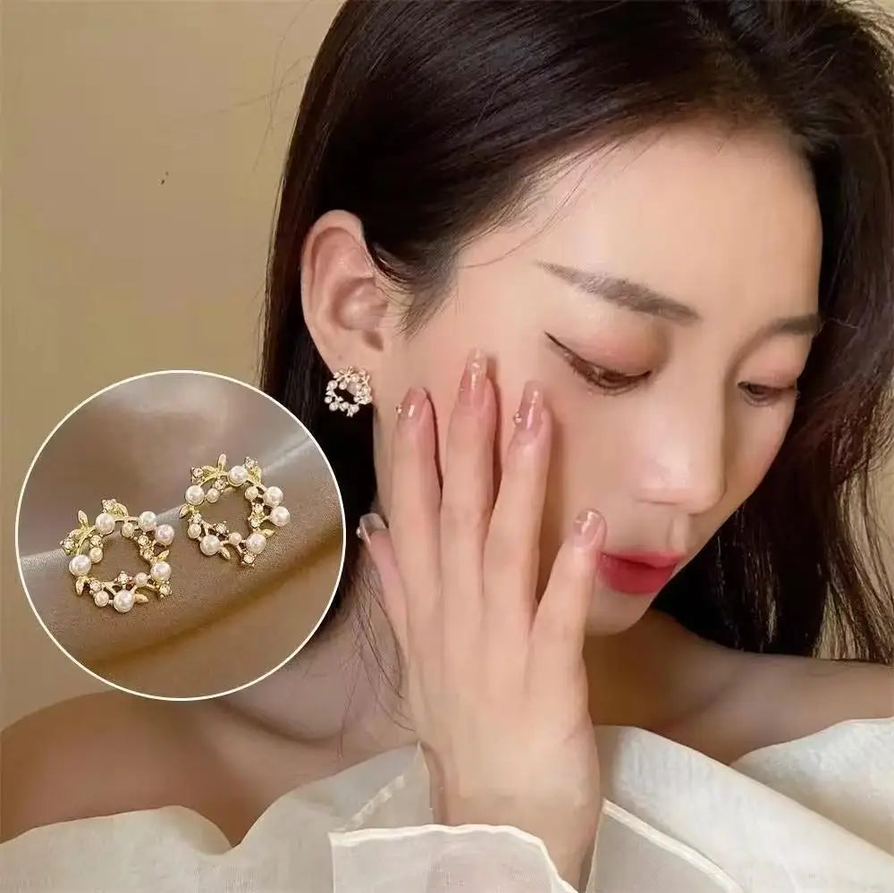 Korean Crystal Heart Earrings