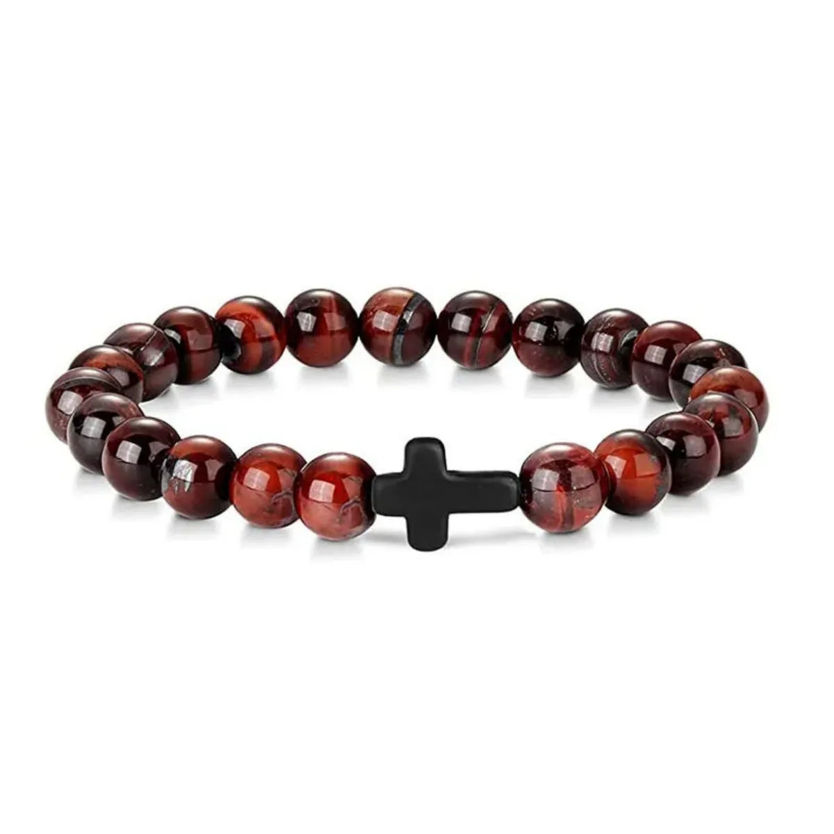 Natural Stone Cross Bracelet