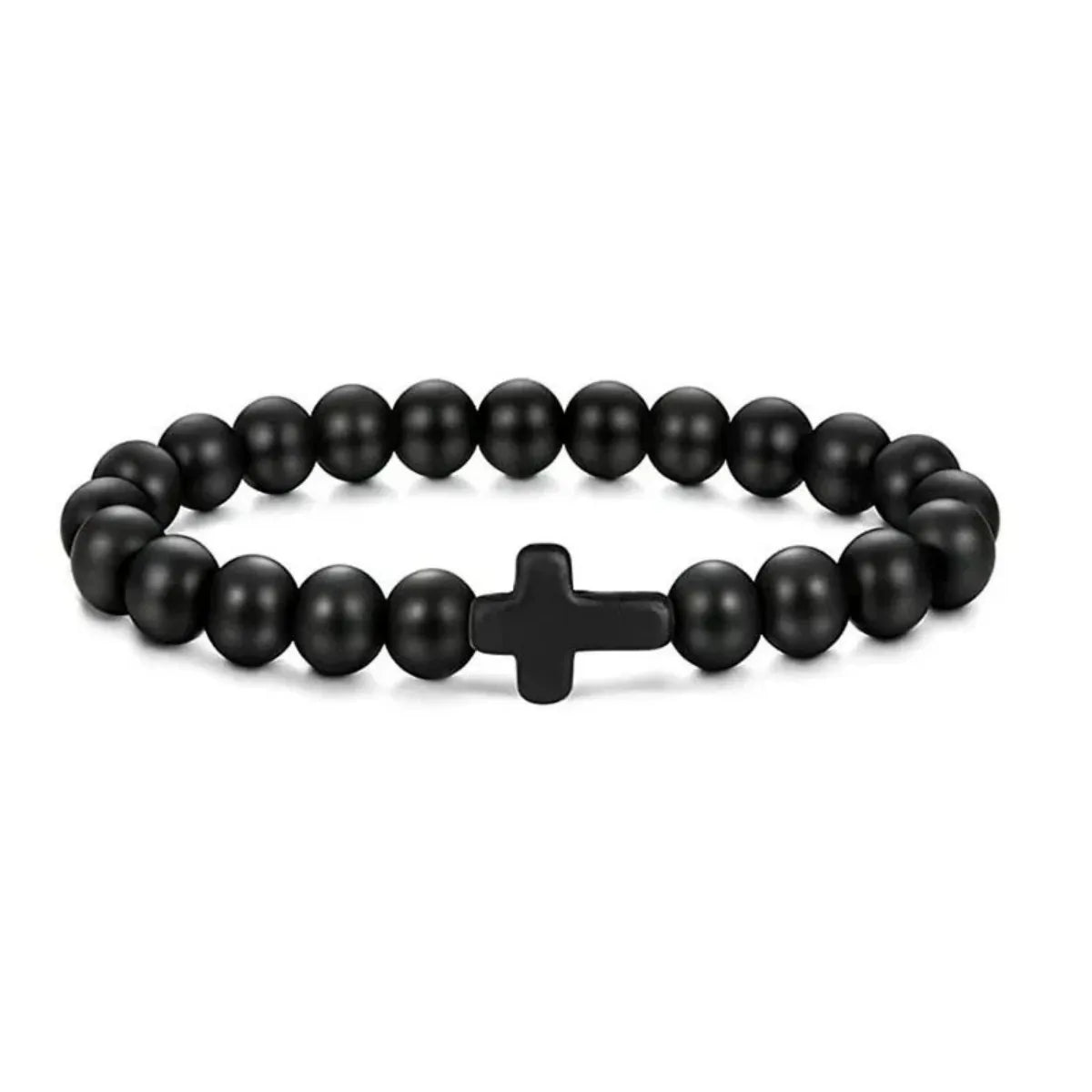Natural Stone Cross Bracelet