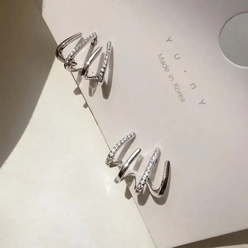 Korean Crystal Heart Earrings
