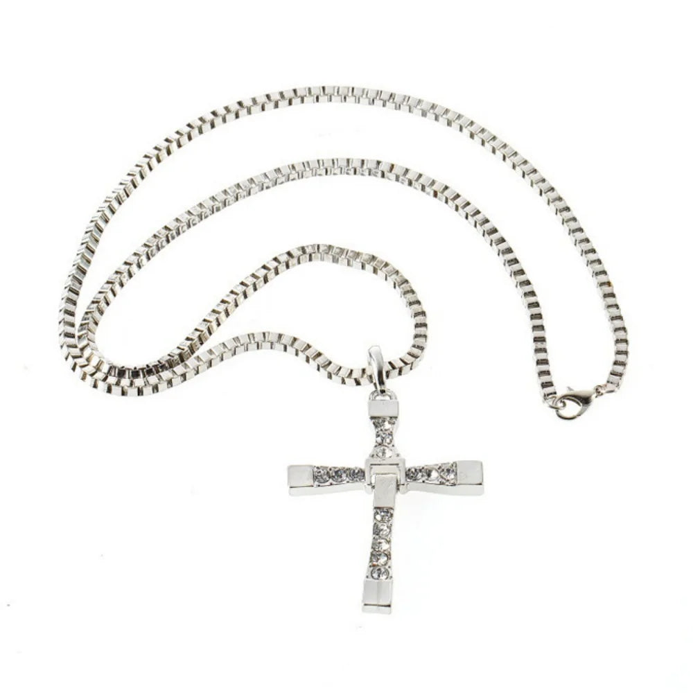 Crystal Jesus Cross Necklace
