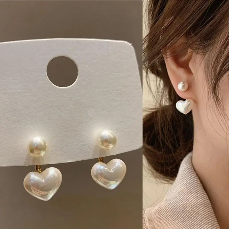 Korean Crystal Heart Earrings