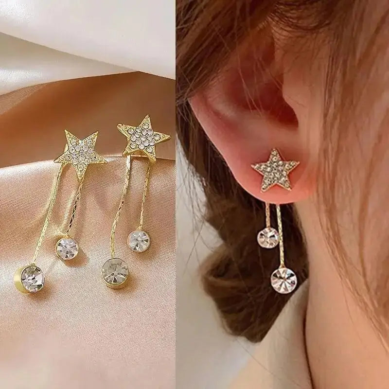 Korean Crystal Heart Earrings
