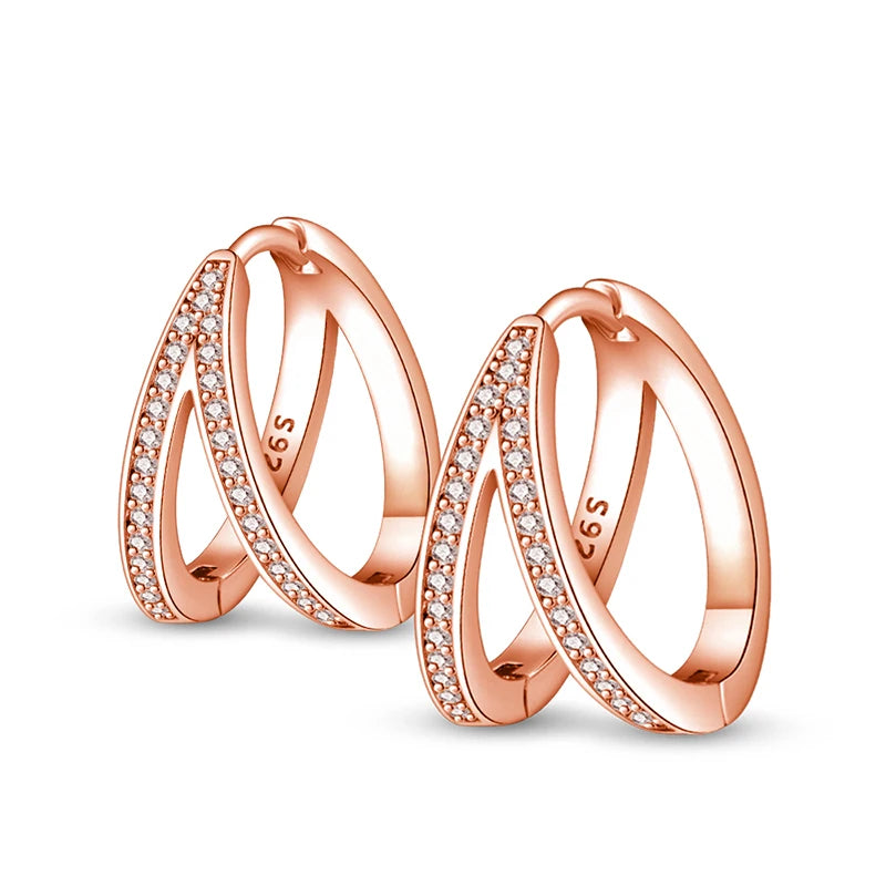 925 Sterling Silver Multi-Layer Hoop Earrings – Fine Jewelry for Women