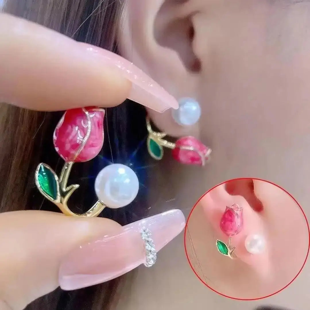Korean Crystal Heart Earrings