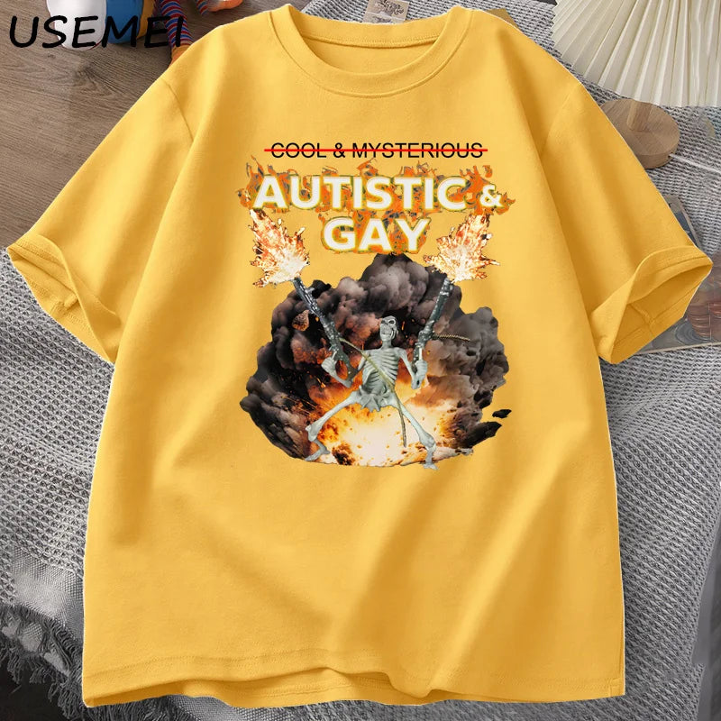 Autistic & Gay Skeleton Tee