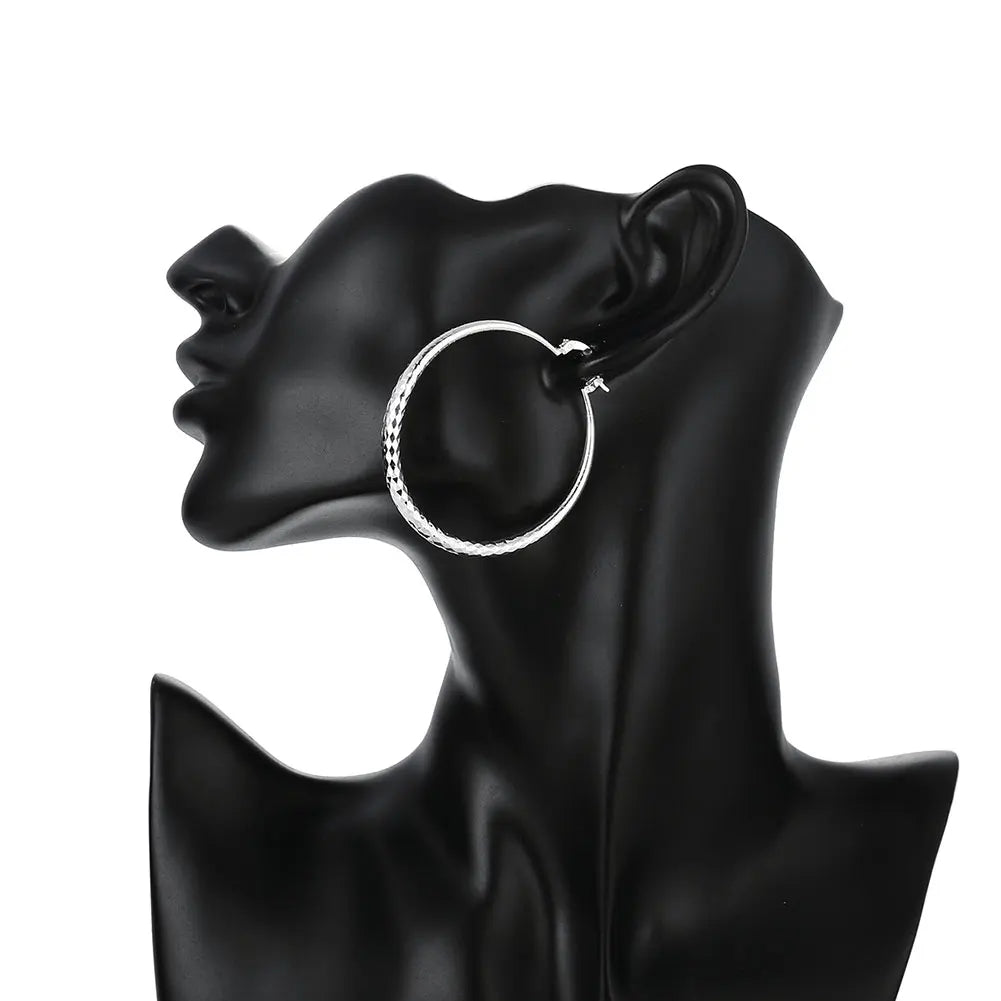 Elegant Sterling Silver Hoop Earrings