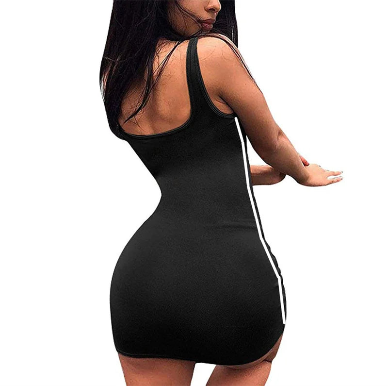 Summer Slim Sheath Dress – Spaghetti Strap, Sleeveless