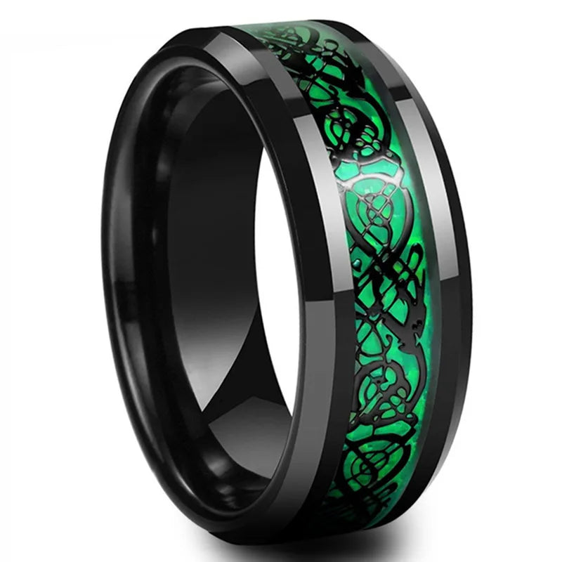 Celtic Dragon Tungsten Ring