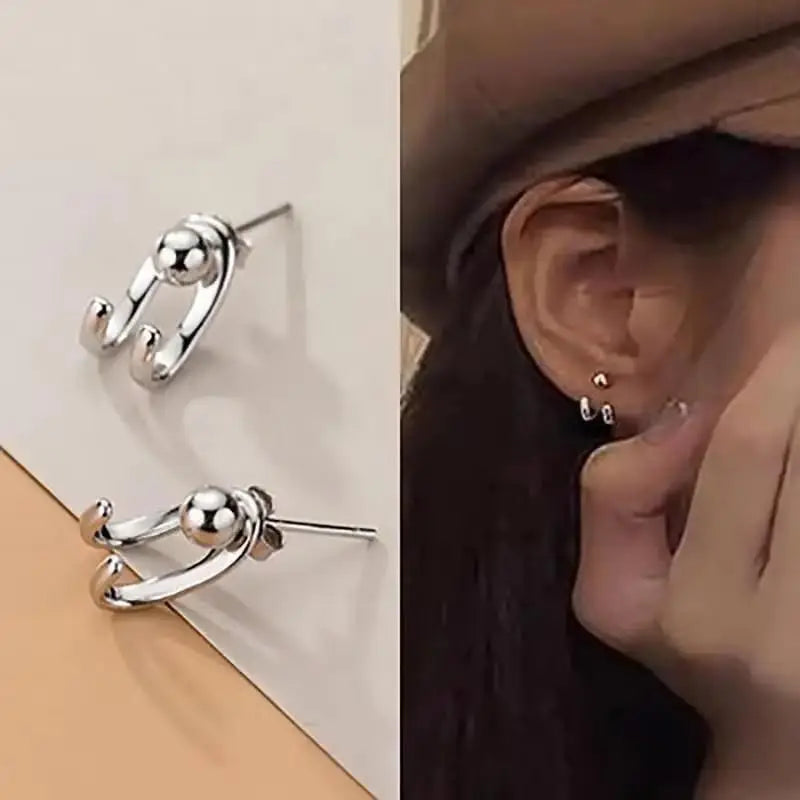 Korean Crystal Heart Earrings