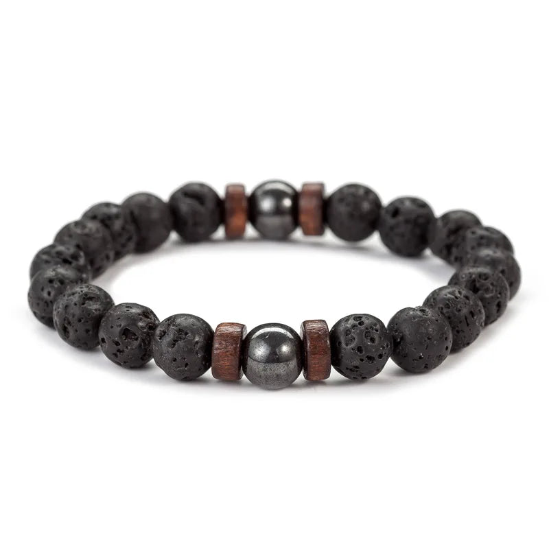 Lava Stone Buddha Bracelet