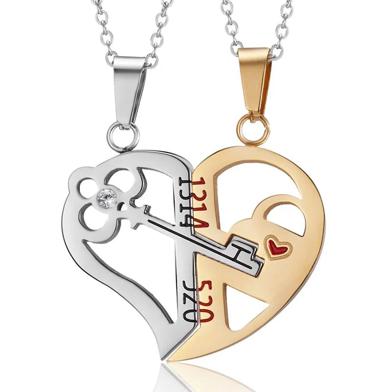 Magnetic Heartbeat Couple Necklace