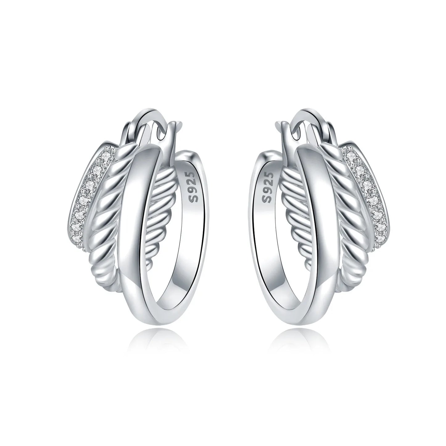 925 Sterling Silver Multi-Layer Hoop Earrings – Fine Jewelry for Women