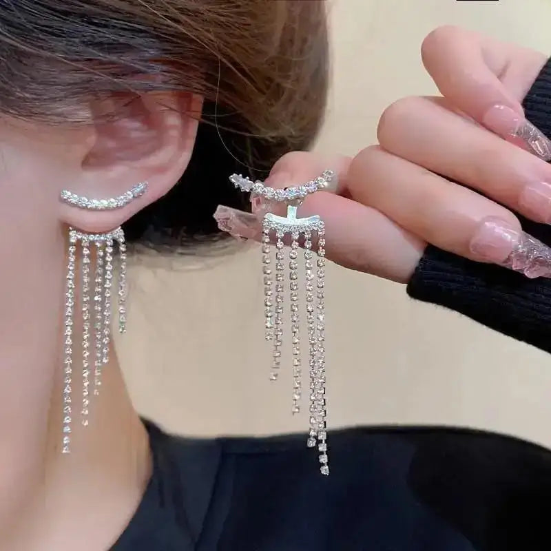 Korean Crystal Heart Earrings