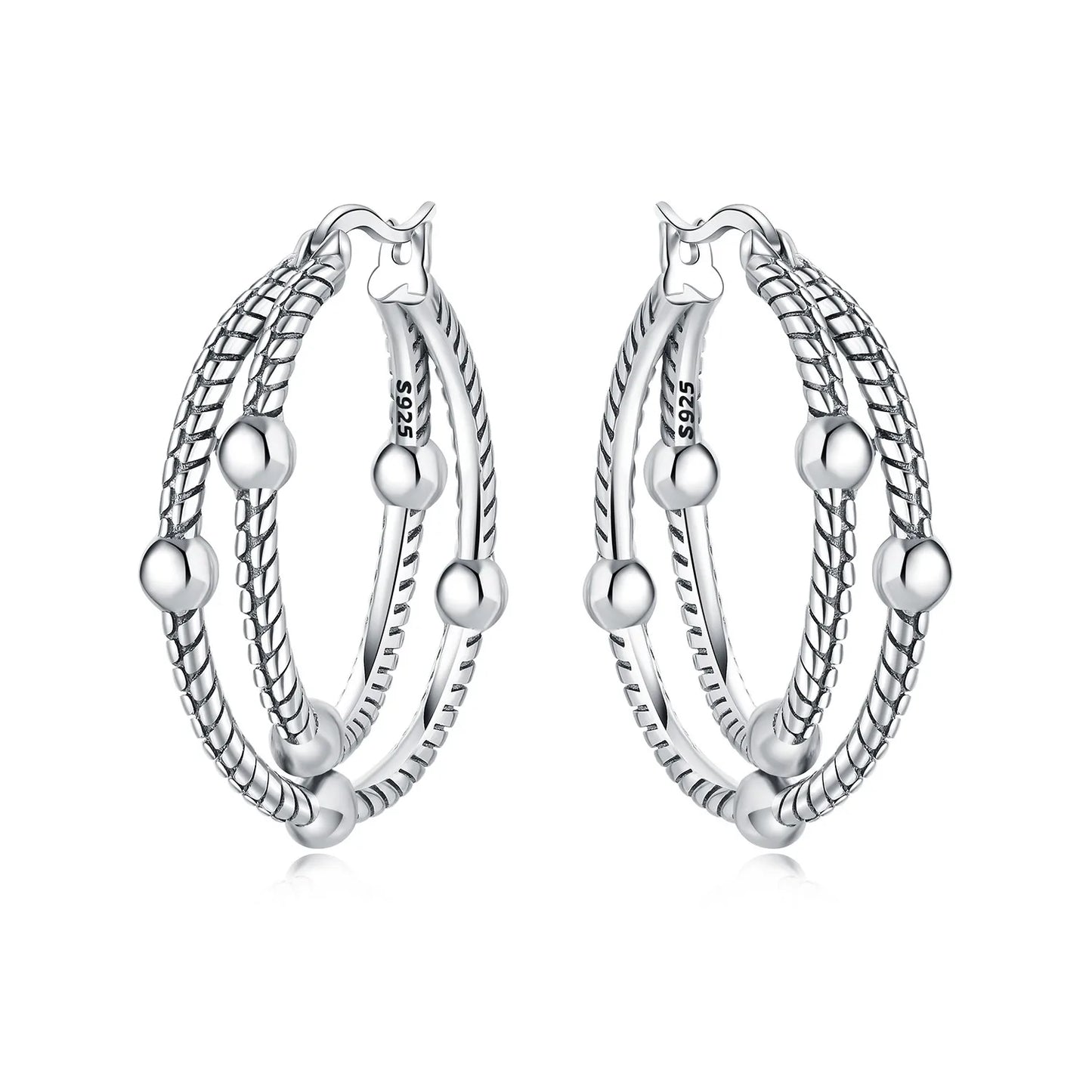 925 Sterling Silver Multi-Layer Hoop Earrings – Fine Jewelry for Women