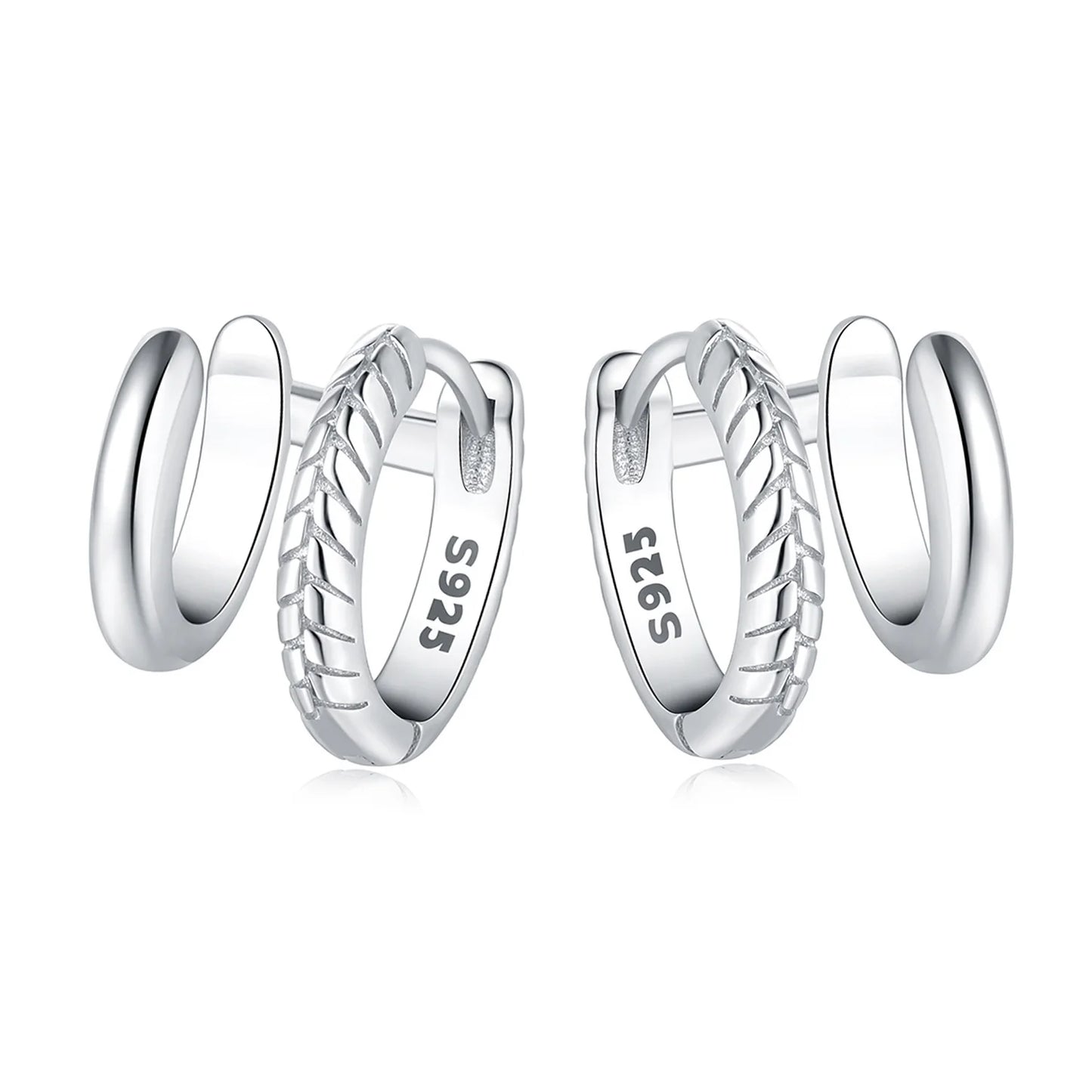 925 Sterling Silver Multi-Layer Hoop Earrings – Fine Jewelry for Women