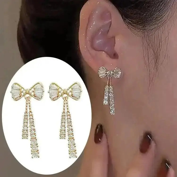 Korean Crystal Heart Earrings