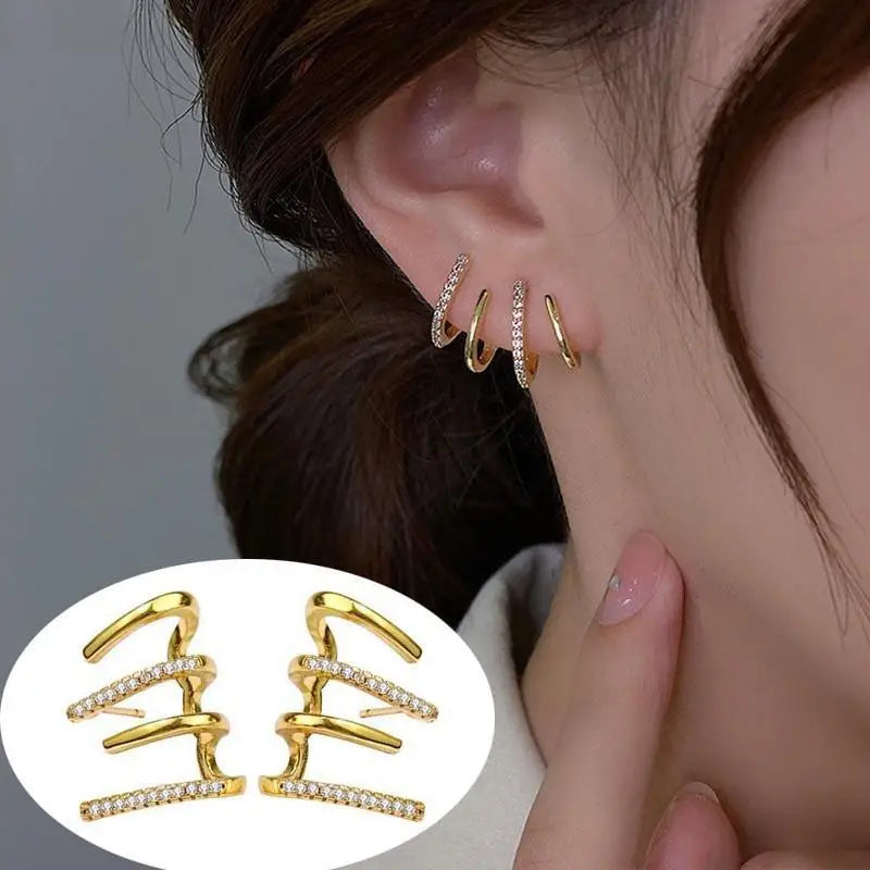 Korean Crystal Heart Earrings