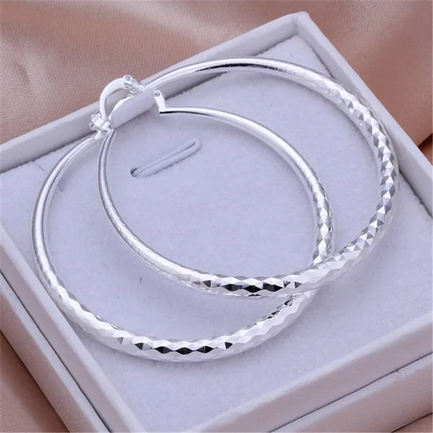 Elegant Sterling Silver Hoop Earrings