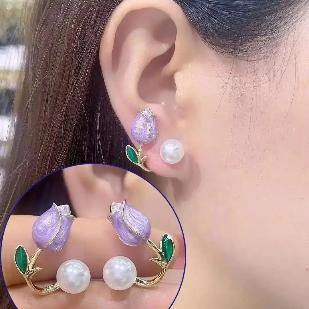 Korean Crystal Heart Earrings