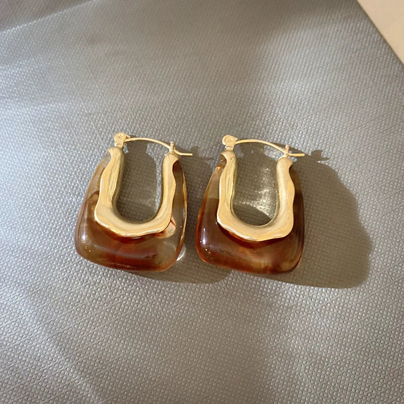 Vintage Drip U Hoop Earrings