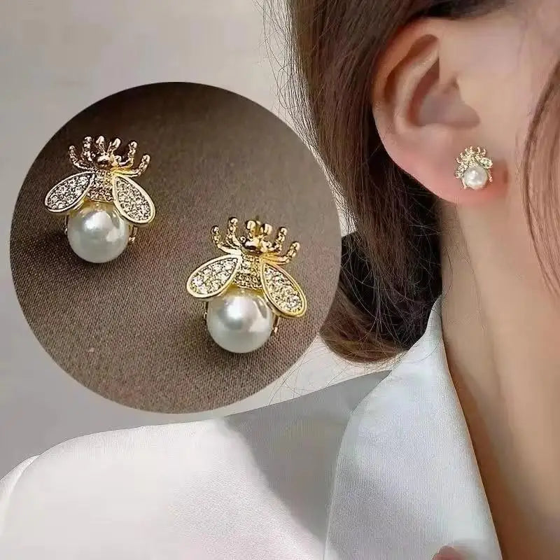 Korean Crystal Heart Earrings
