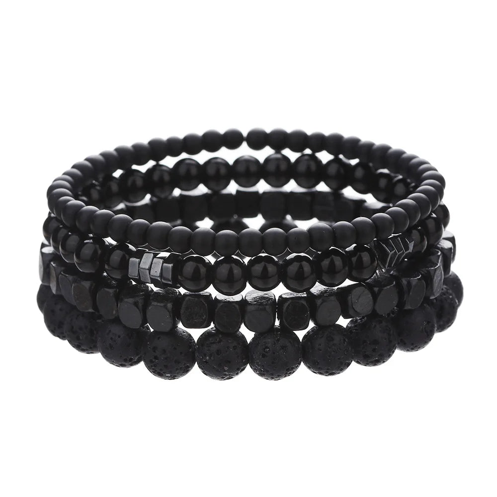 Volcanic Stone Men’s Bracelet Set