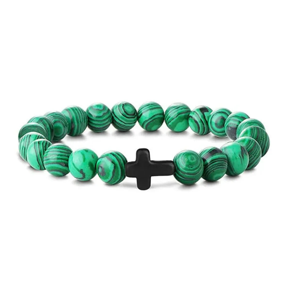 Natural Stone Cross Bracelet