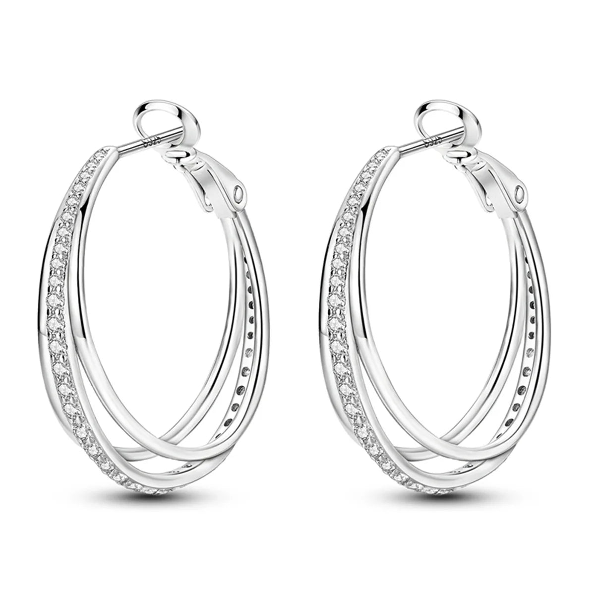 925 Sterling Silver Multi-Layer Hoop Earrings – Fine Jewelry for Women