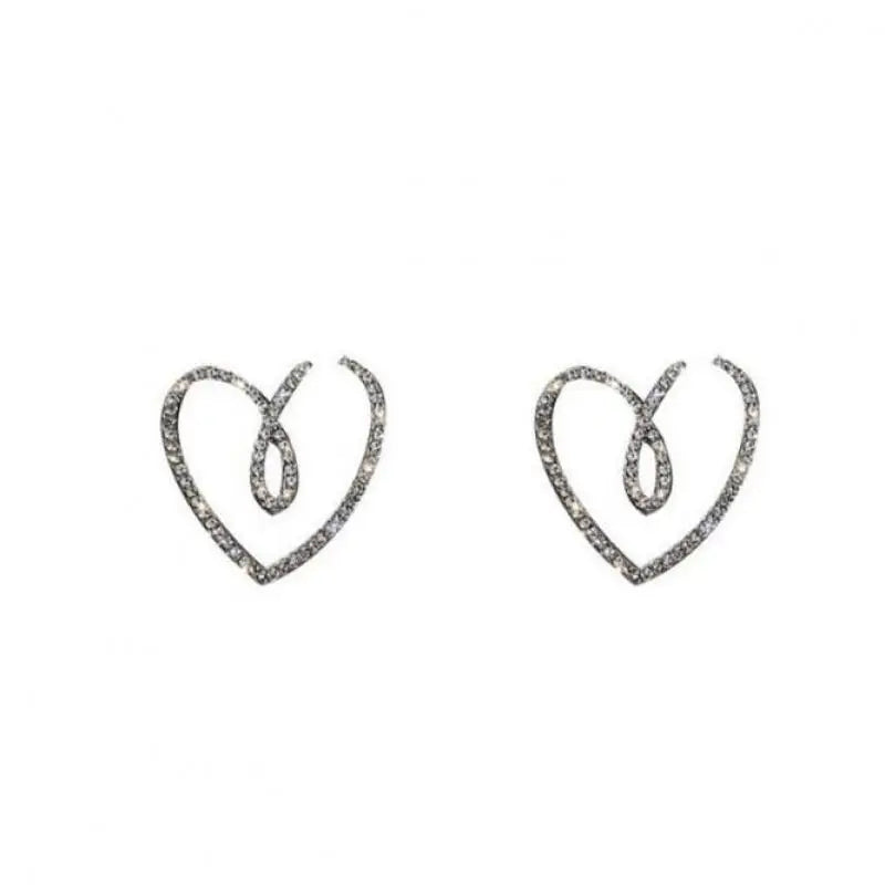 Korean Crystal Heart Earrings
