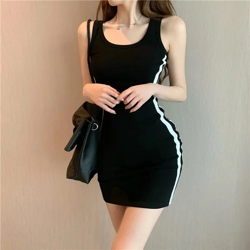 Summer Slim Sheath Dress – Spaghetti Strap, Sleeveless