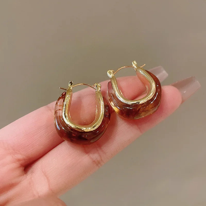 Vintage Drip U Hoop Earrings