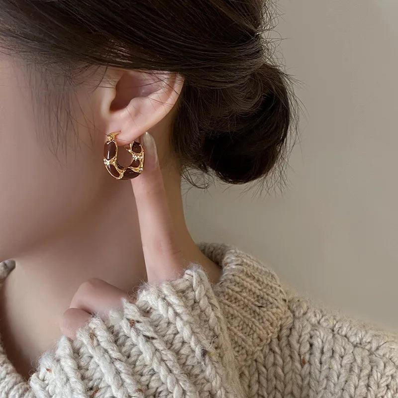 Vintage Drip U Hoop Earrings