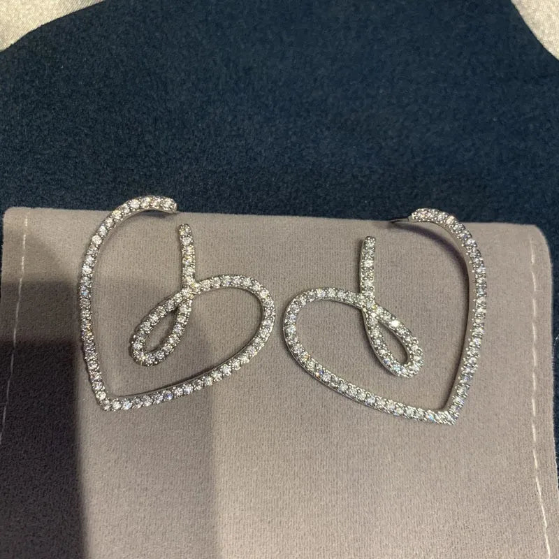 Korean Crystal Heart Earrings