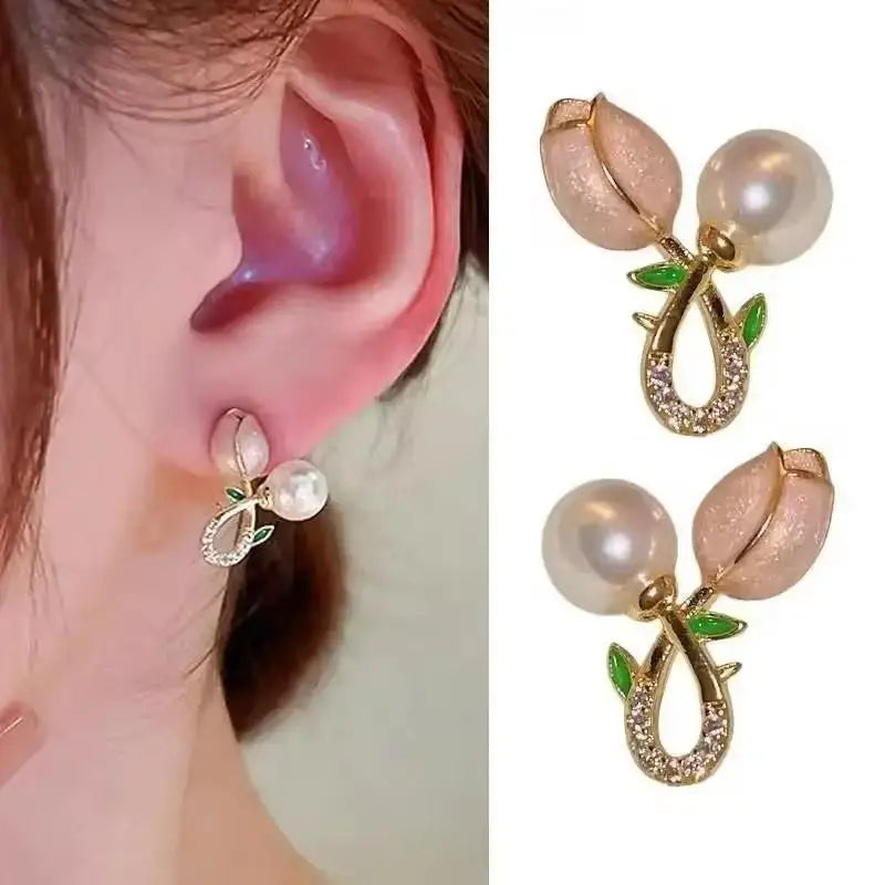 Korean Crystal Heart Earrings